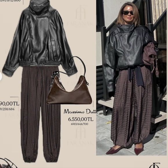 ZARA ZW COLLECTION GINGHAM BLOOMER PANTS - Picture 9 of 16